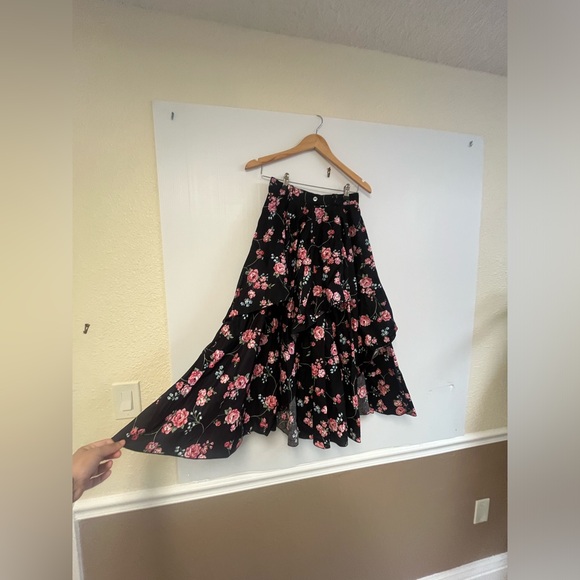 Layered Printed Skirt‎ 100% Cotton Size 10 belt looped wais western Collection - Picture 4 of 13